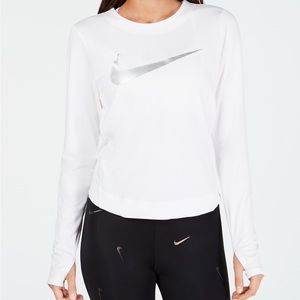 NIKE Women's Dry Element Metallic Logo Running Top